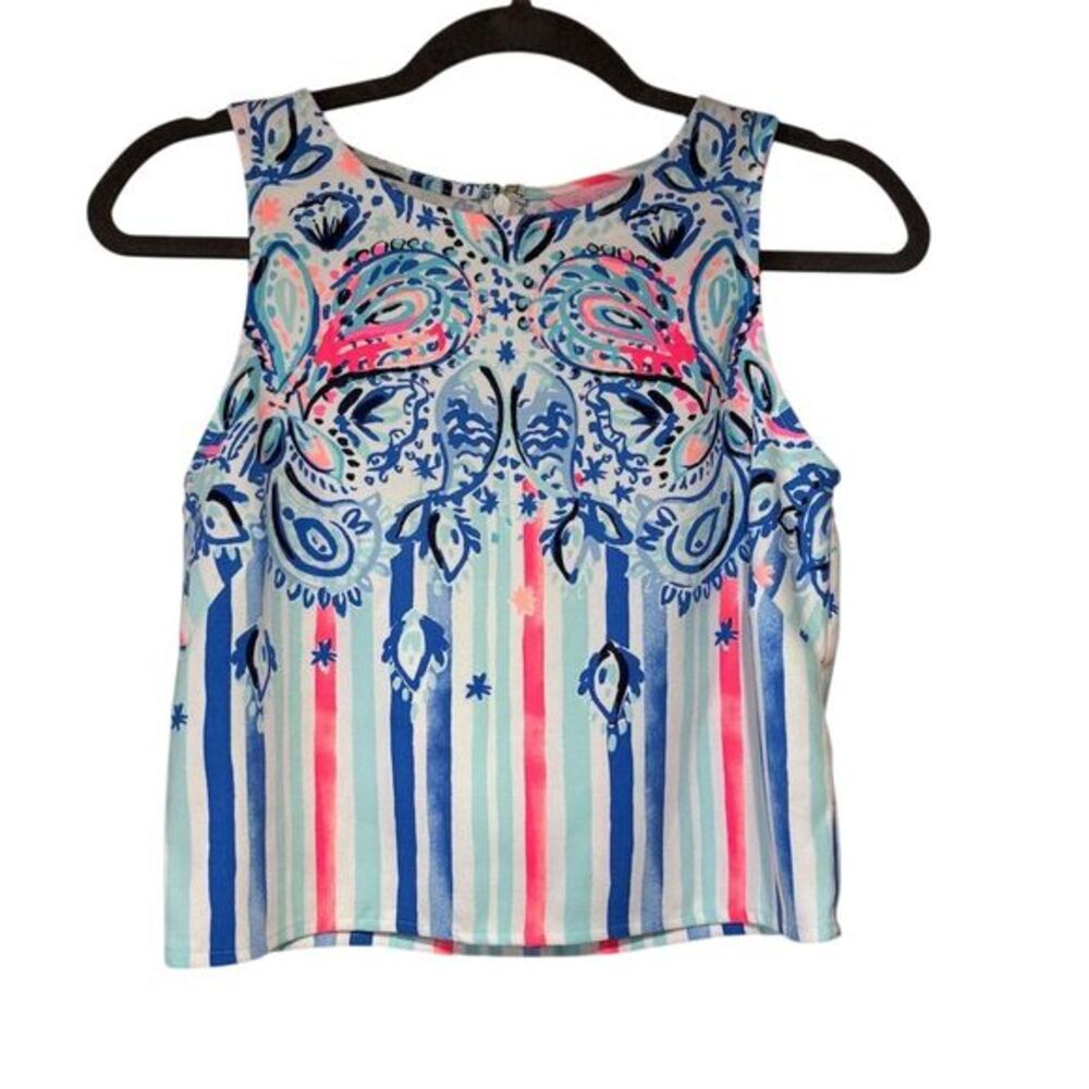 Lilly Pulitzer Blue and Pink Crop Top